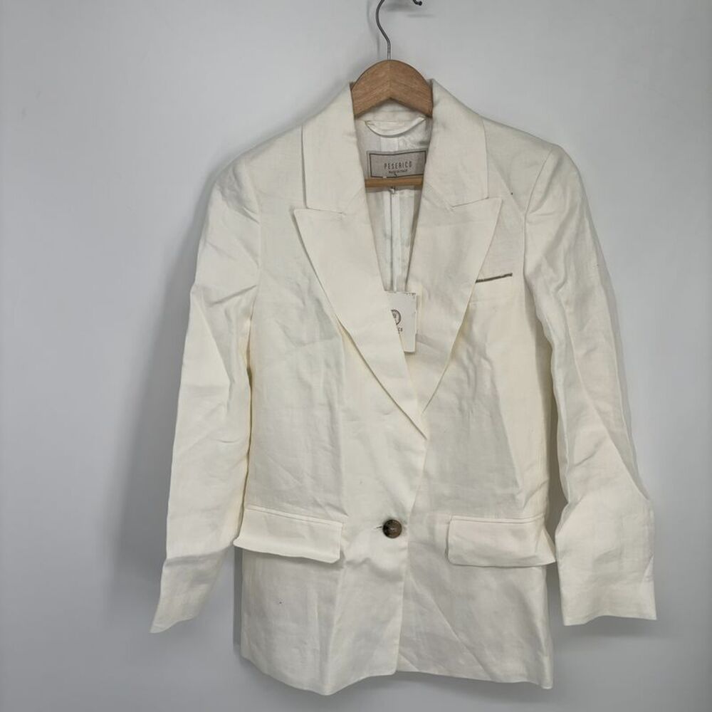 Peserico Linen Jacket in Multicolor